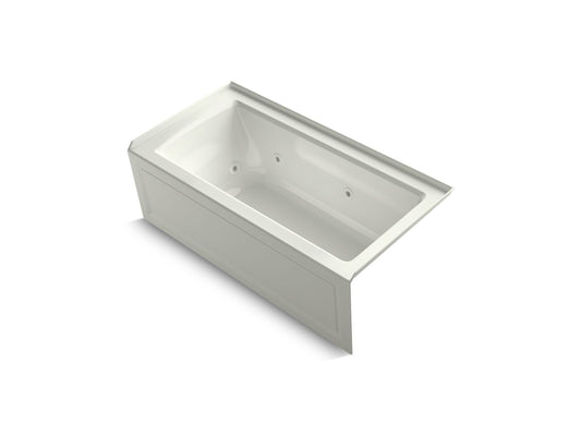 KOHLER K-1947-HRA-NY Archer 60" X 30" Alcove Heated Whirlpool Bath, Right Drain In Dune