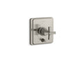 KOHLER K-T98757-3A-BN Pinstripe Rite-Temp Valve Trim With Push-Button Diverter And Cross Handle - Vibrant Brushed Nickel