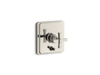 KOHLER K-T98757-3A-SN Pinstripe Rite-Temp Valve Trim With Push-Button Diverter And Cross Handle - Vibrant Polished Nickel