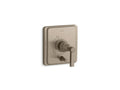 KOHLER K-T98757-4A-BV Pinstripe Rite-Temp Valve Trim With Push-Button Diverter And Lever Handle - Vibrant Brushed Bronze