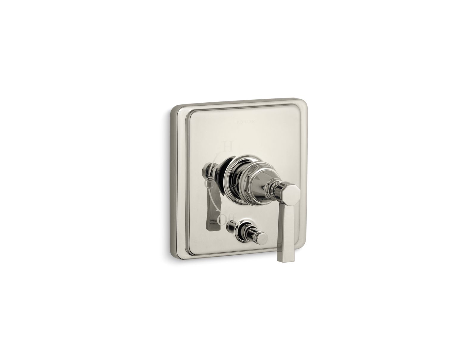 KOHLER K-T98757-4A-SN Pinstripe Rite-Temp Valve Trim With Push-Button Diverter And Lever Handle - Vibrant Polished Nickel
