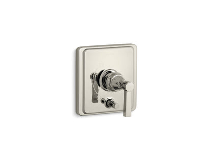 KOHLER K-T98757-4A-SN Pinstripe Rite-Temp valve trim with push-button diverter and lever handle - Vibrant Polished Nickel