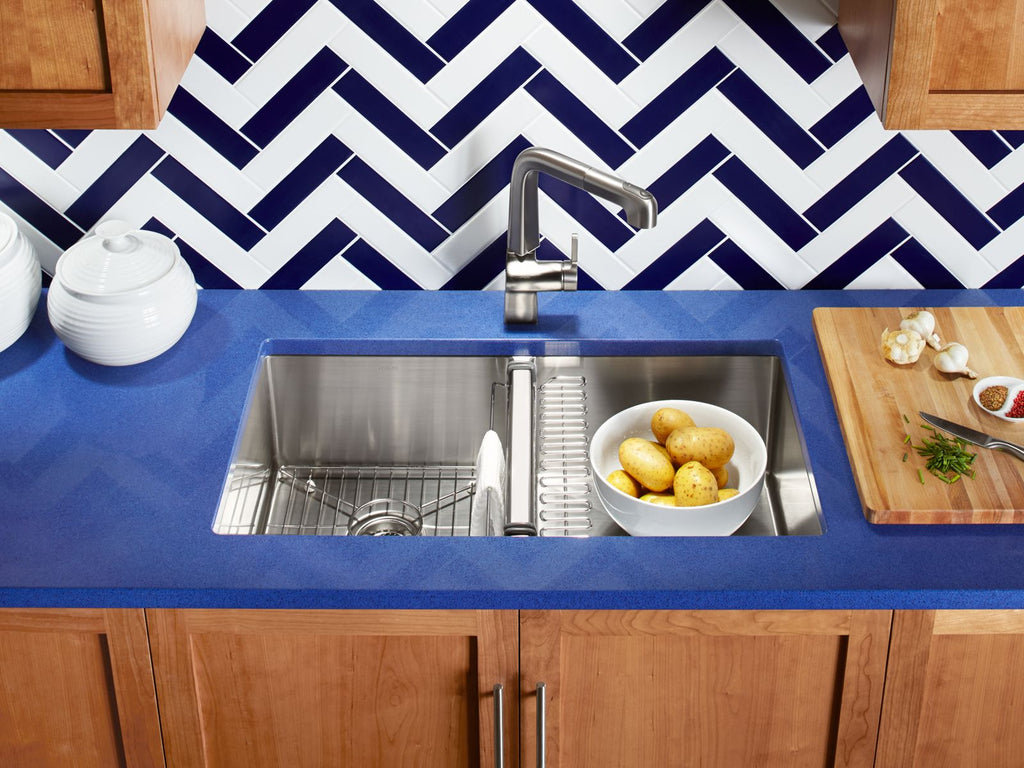 KOHLER K-5281-NA Strive 32" Undermount Double-Bowl Kitchen Sink With Accessories - Stainless Steel