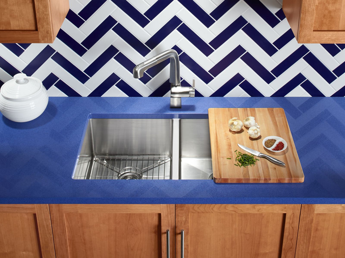 KOHLER K-5281-NA Strive 32" Undermount Double-Bowl Kitchen Sink With Accessories - Stainless Steel