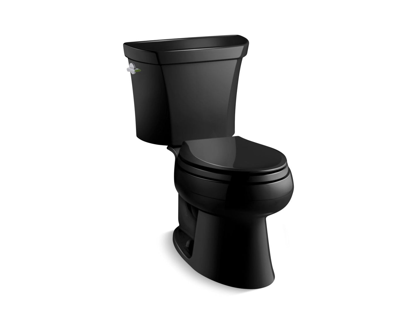 KOHLER K-3988-7 Wellworth Two-Piece Elongated Toilet, Dual-Flush In Black Black