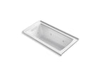 KOHLER K-1947-LH-7 Archer 60" X 30" Alcove Heated Whirlpool Bath, Left Drain - Black Black