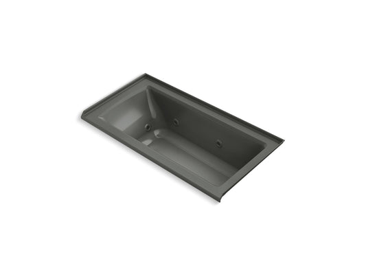 KOHLER K-1947-R-58 Archer 60" X 30" Alcove Whirlpool Bath, Right Drain In Thunder Grey