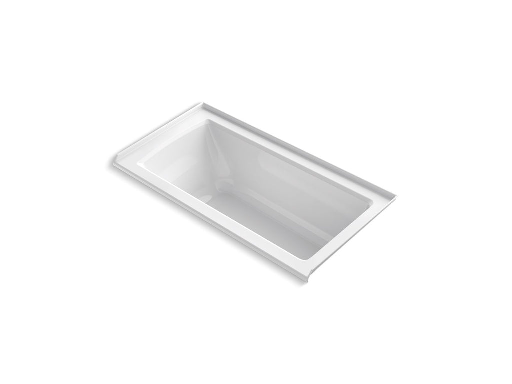 KOHLER K-1946-R-0 Archer 60" X 30" Alcove Bath, Right Drain - White