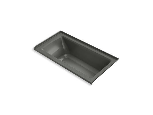 KOHLER K-1946-RW-58 Archer 60" X 30" Alcove Bath With Bask Heated Surface, Right Drain In Thunder Grey