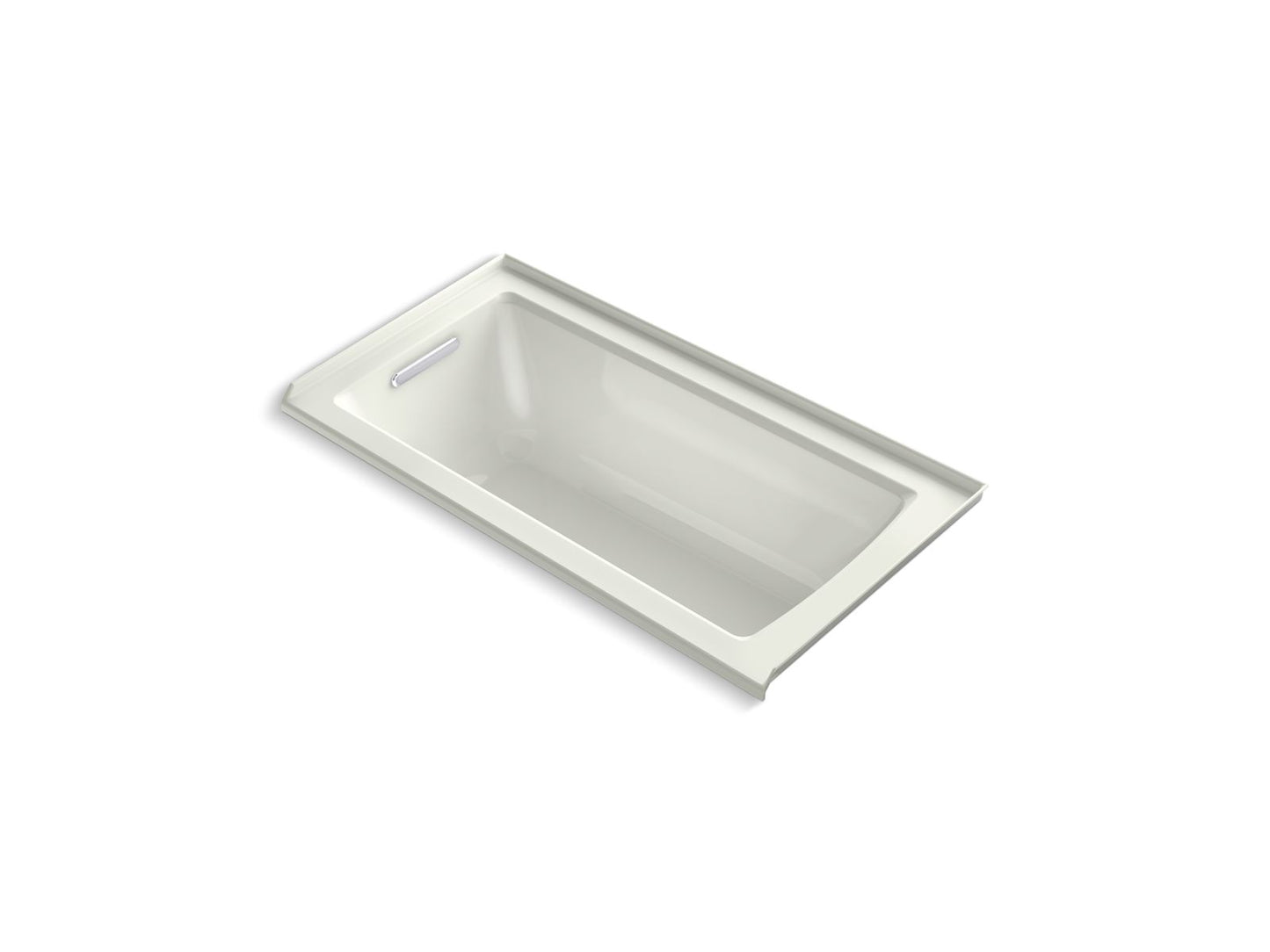 KOHLER K-1946-LW-NY Archer 60" X 30" Alcove Bath With Bask Heated Surface, Left Drain In Dune