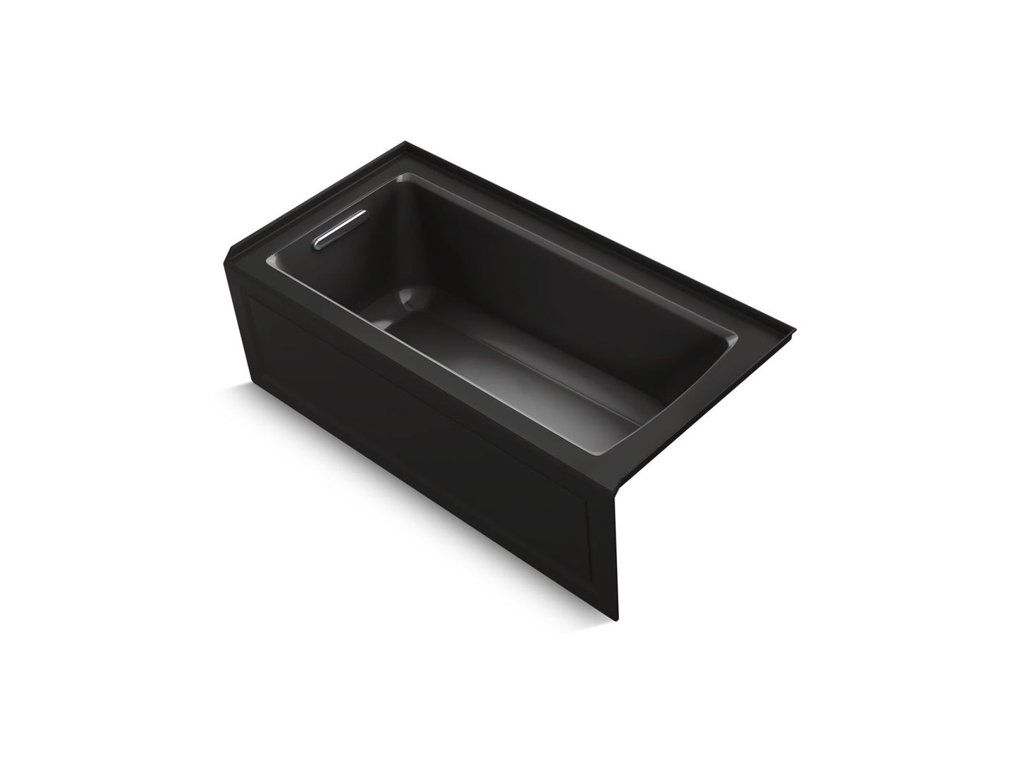 KOHLER K-1946-LAW-7 Archer 60" X 30" Alcove Bath With Bask Heated Surface, Alcove Left Drain In Black Black