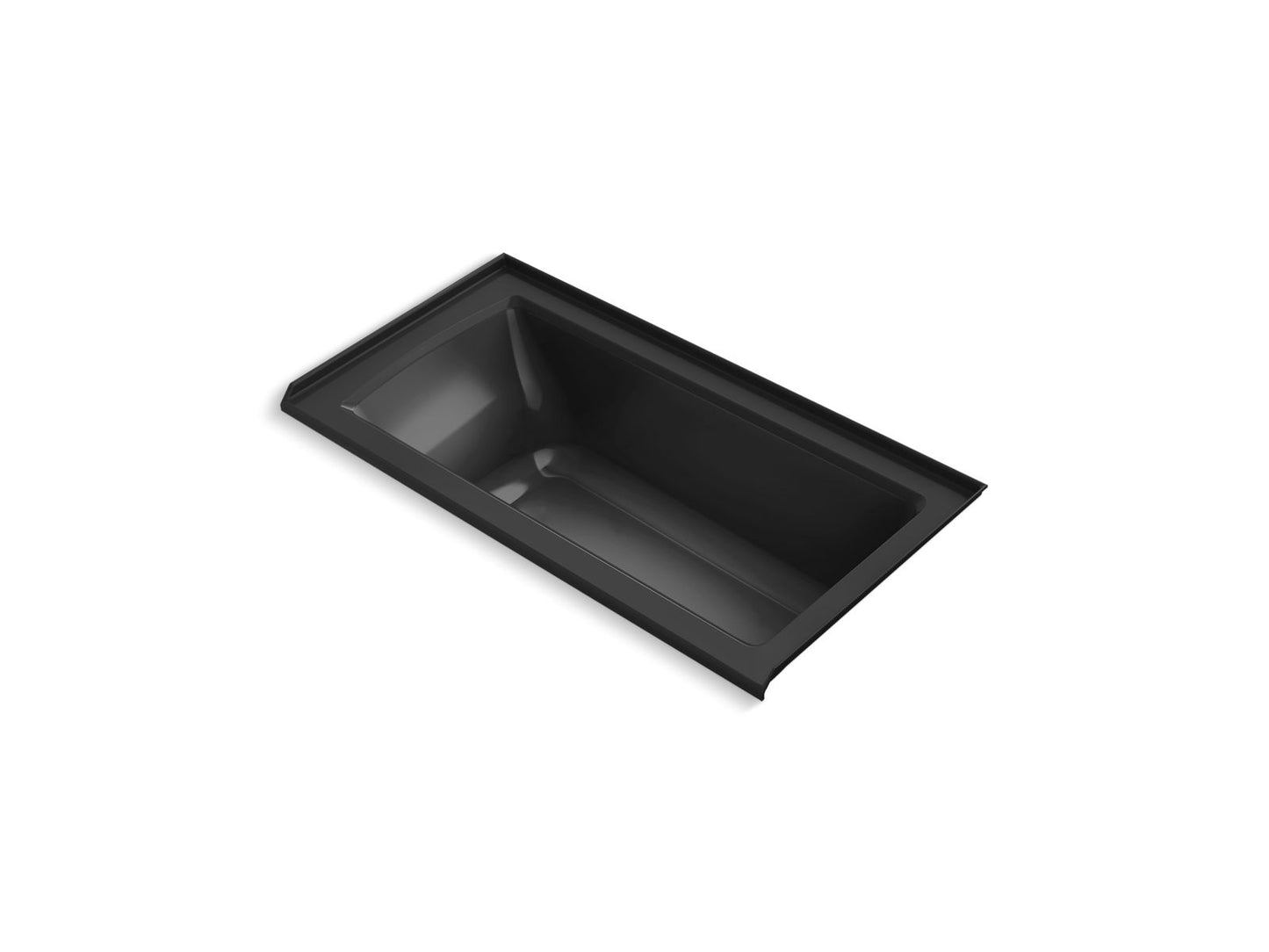 KOHLER K-1946-R-7 Archer 60" X 30" Alcove Bath, Right Drain In Black Black