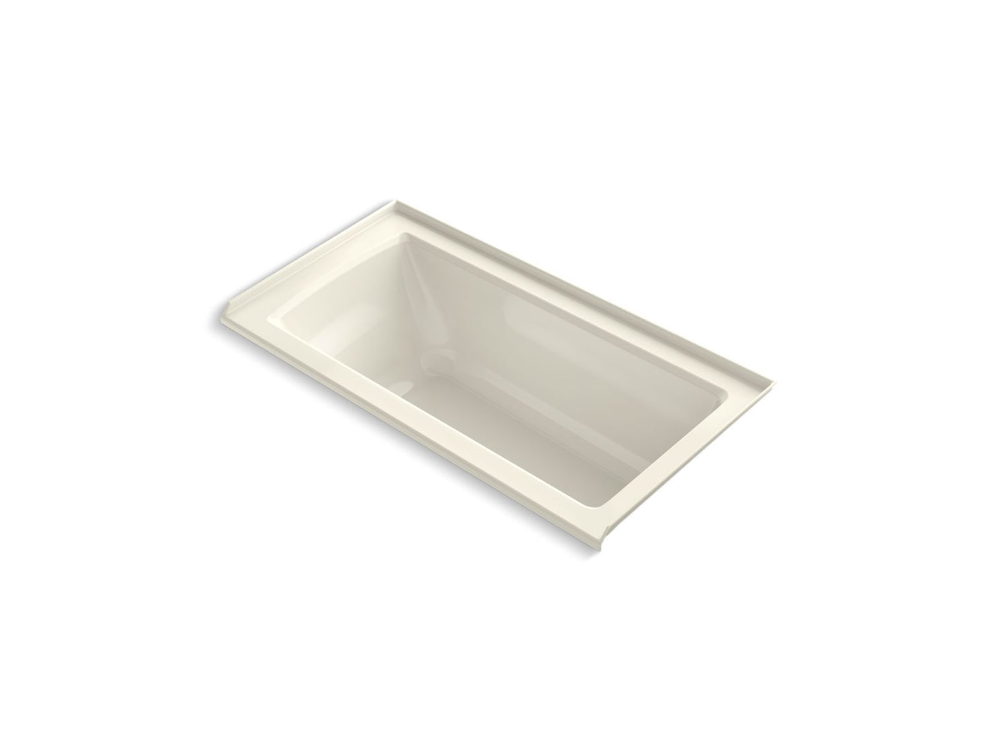 KOHLER K-1946-RW-96 Archer 60" X 30" Alcove Bath With Bask Heated Surface, Right Drain In Biscuit