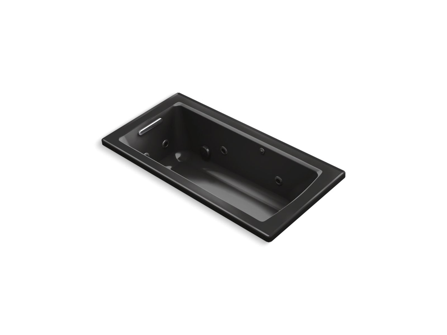 KOHLER K-1947-7 Archer 60" X 30" Drop-In Whirlpool Bath In Black Black