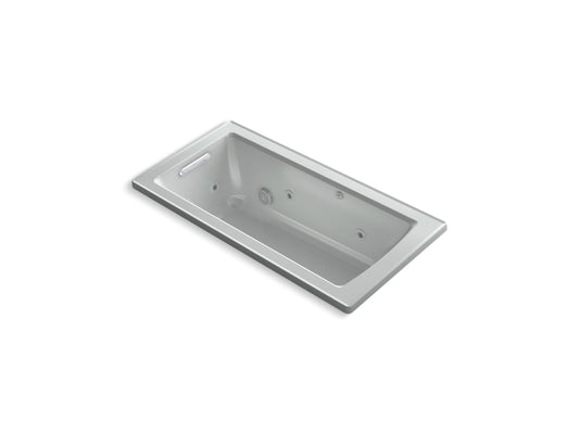 KOHLER K-1947-W1-95 Archer 60" X 30" Drop-In Whirlpool Bath With Bask Heated Surface In Ice Grey