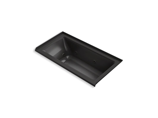 KOHLER K-1947-R-7 Archer 60" X 30" Alcove Whirlpool Bath, Right Drain In Black Black