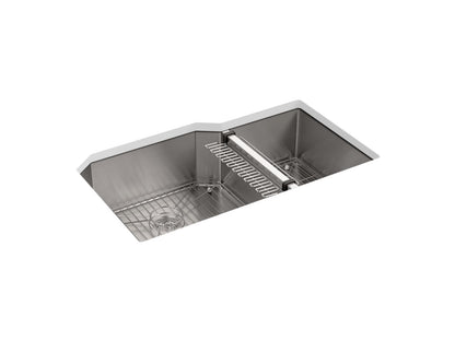 KOHLER K-5282-NA Strive 35-1/2" undermount double-bowl kitchen sink - Stainless Steel