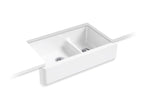 KOHLER K-6427-FF Whitehaven Smart Divide 35-3/4" Undermount Double-Bowl Farmhouse Kitchen Sink - Sea Salt