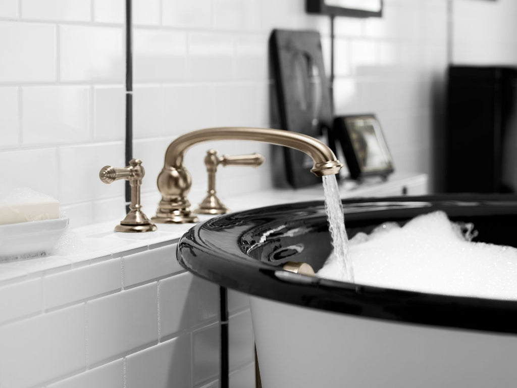 KOHLER K-T98071-4-2MB Artifacts Deck-Mount Bath Faucet Handle Trim With Lever Design - Vibrant Brushed Moderne Brass