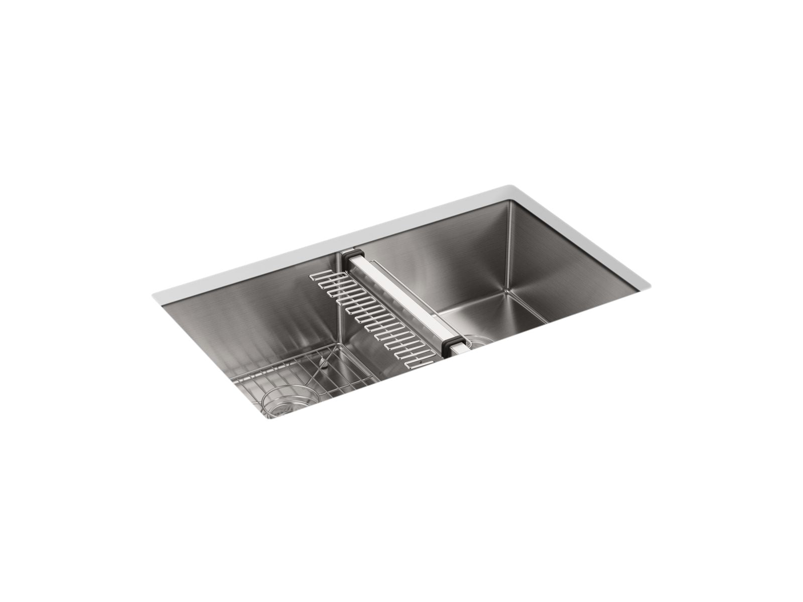 KOHLER K-5281-NA Strive 32" Undermount Double-Bowl Kitchen Sink With Accessories - Stainless Steel