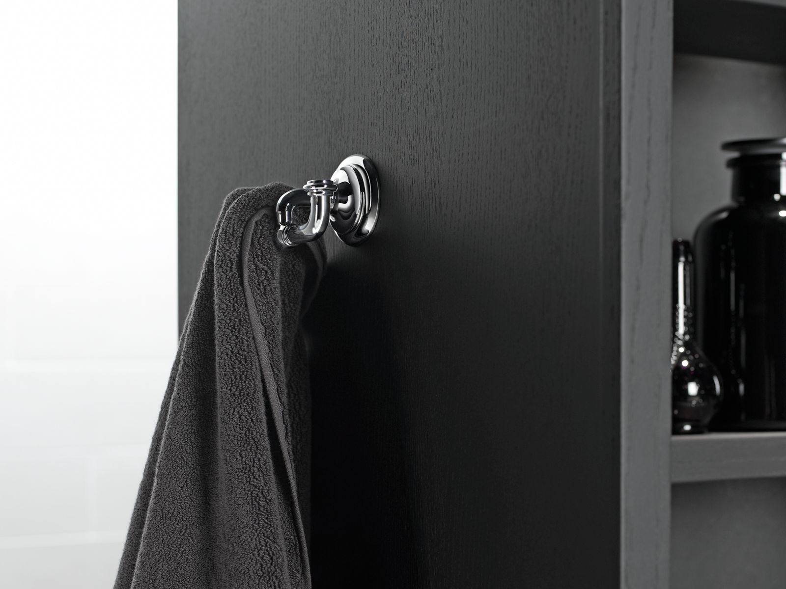 KOHLER K-72572-BL Artifacts Double Robe Hook - Matte Black