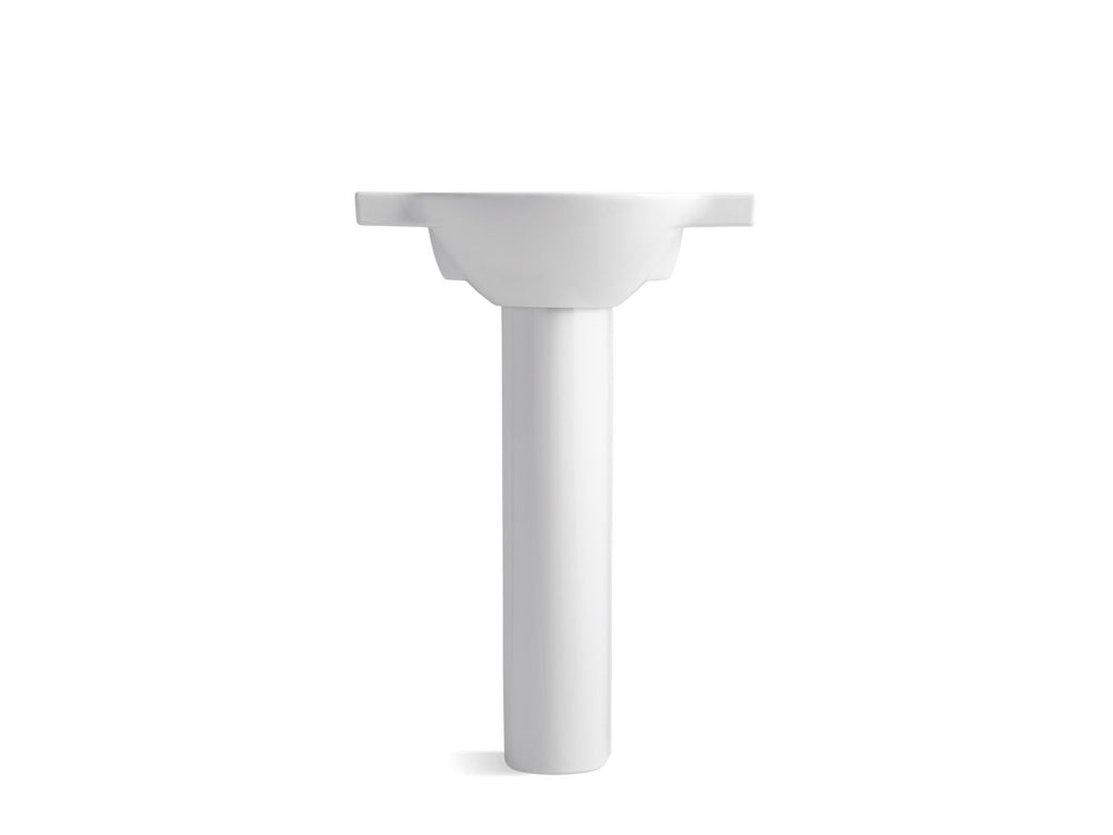 KOHLER K-5266-8-0 Veer 24" Rectangular Pedestal Bathroom Sink - White