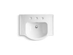 KOHLER K-5266-8-0 Veer 24" Rectangular Pedestal Bathroom Sink - White