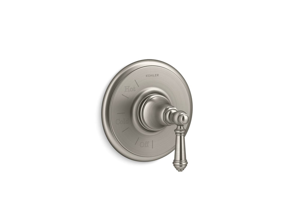KOHLER K-TS72767-4-BN Artifacts Rite-Temp Valve Trim With Lever Handle - Vibrant Brushed Nickel