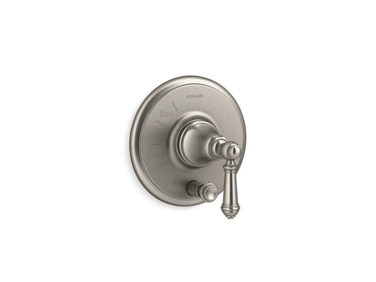 KOHLER K-T72768-4-BN Artifacts Rite-Temp valve trim with push-button diverter and lever handle - Vibrant Brushed Nickel