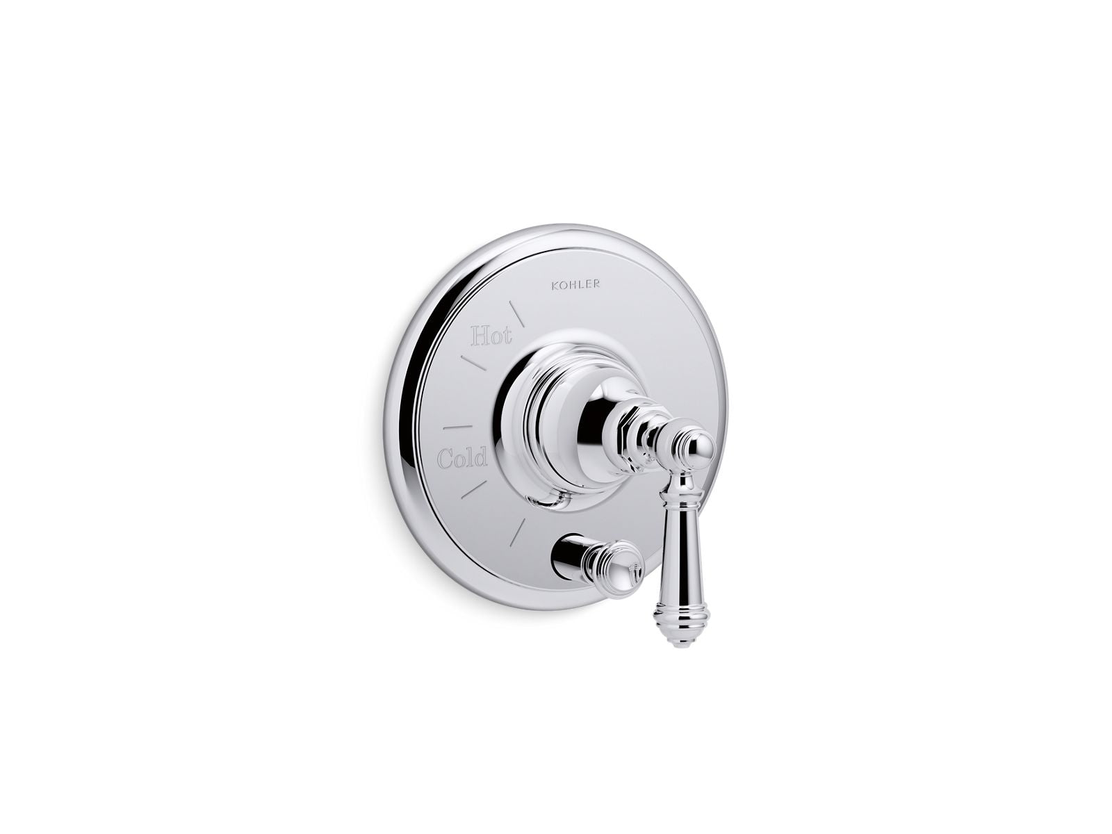 KOHLER K-T72768-4-SN Artifacts Rite-Temp Valve Trim With Push-Button Diverter And Lever Handle - Vibrant Polished Nickel