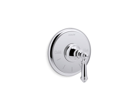 KOHLER K-T72769-4-CP Artifacts MasterShower temperature control valve trim with lever handle - Polished Chrome