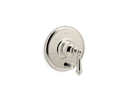 KOHLER K-T72768-4-SN Artifacts Rite-Temp valve trim with push-button diverter and lever handle - Vibrant Polished Nickel