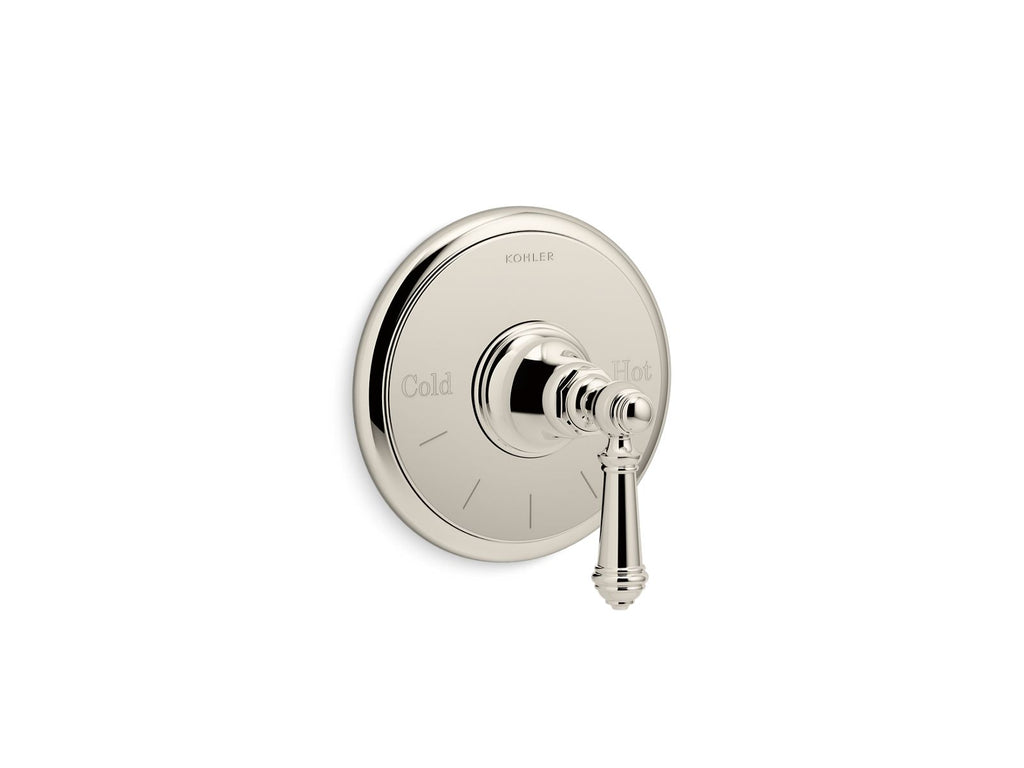 KOHLER K-T72769-4-SN Artifacts Mastershower Temperature Control Valve Trim With Lever Handle - Vibrant Polished Nickel