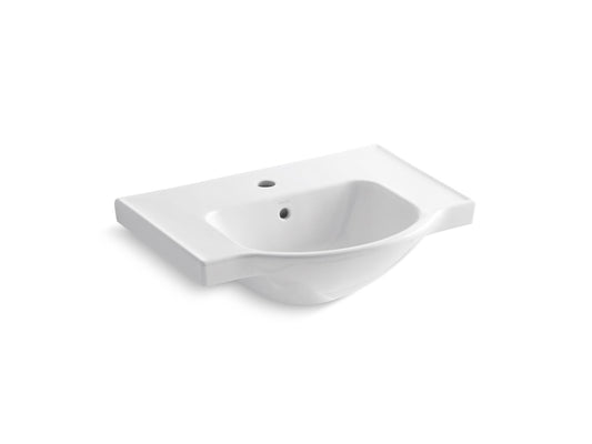 KOHLER K-5248-1-0 Veer 24" Square Pedestal Bathroom Sink In White