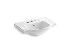 KOHLER K-5248-4-0 Veer 24" Square Pedestal Bathroom Sink - White