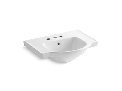 KOHLER K-5248-4-0 Veer 24" square pedestal bathroom sink - White