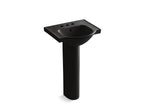 KOHLER K-5265-4-7 Veer 21" Rectangular Pedestal Bathroom Sink - Black Black
