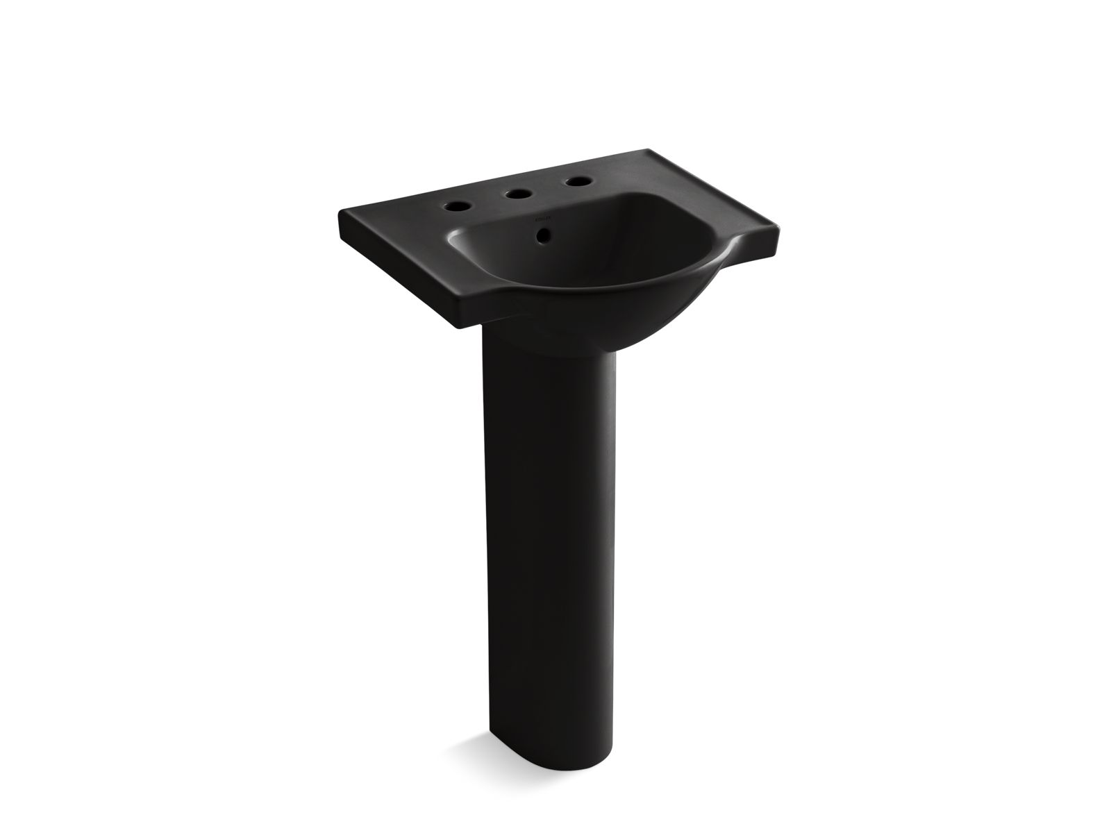 KOHLER K-5265-8-7 Veer 21" Rectangular Pedestal Bathroom Sink - Black Black