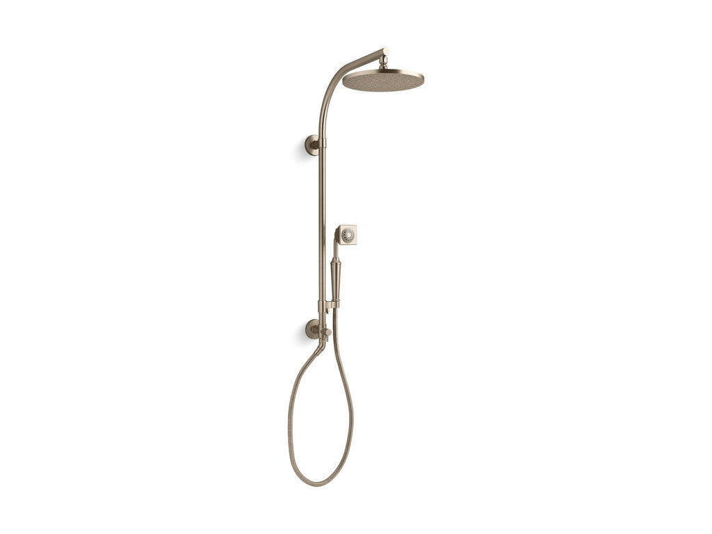 KOHLER K-45209-2MB Hydrorail-R Arch Shower Column - Vibrant Brushed Moderne Brass