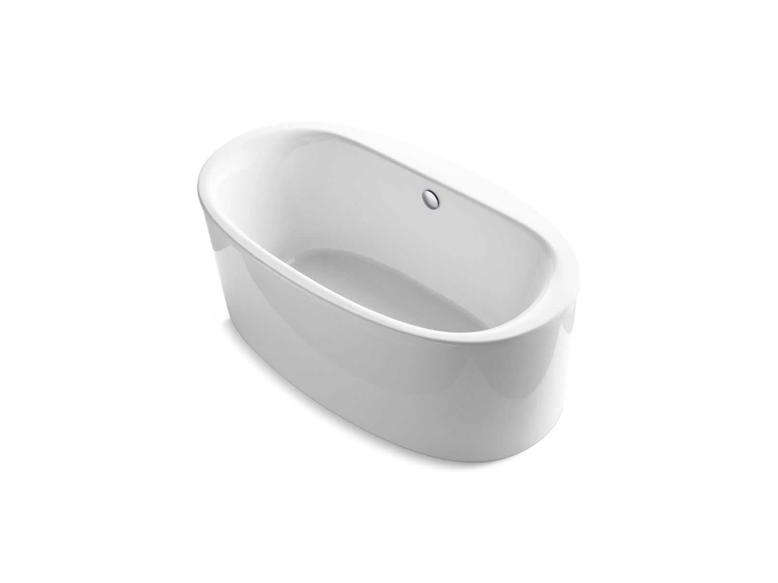 KOHLER K-6368-0 Sunstruck 65-1/2" X 35-1/2" Freestanding Bath, Straight Shroud - White