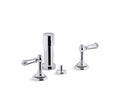 KOHLER K-72765-4-CP Artifacts Widespread Bidet Faucet With Lever Handles - Polished Chrome
