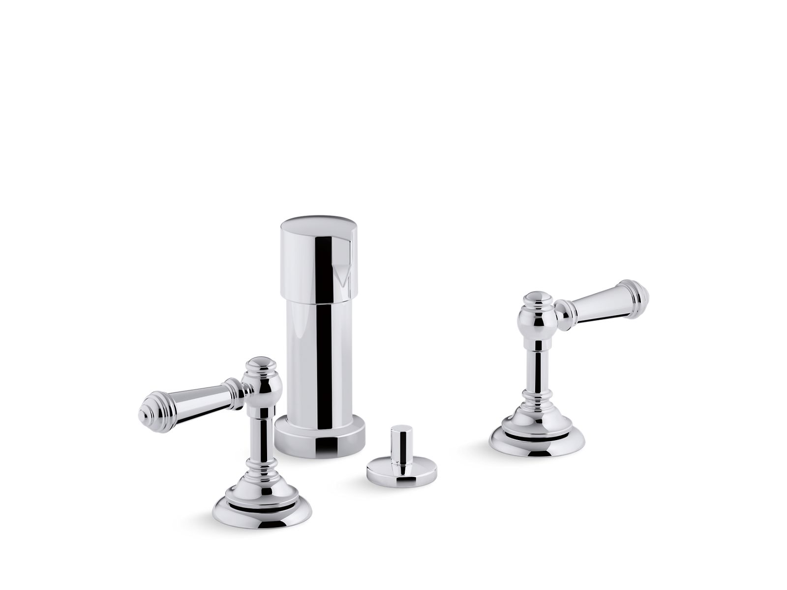 KOHLER K-72765-4-CP Artifacts Widespread Bidet Faucet With Lever Handles - Polished Chrome
