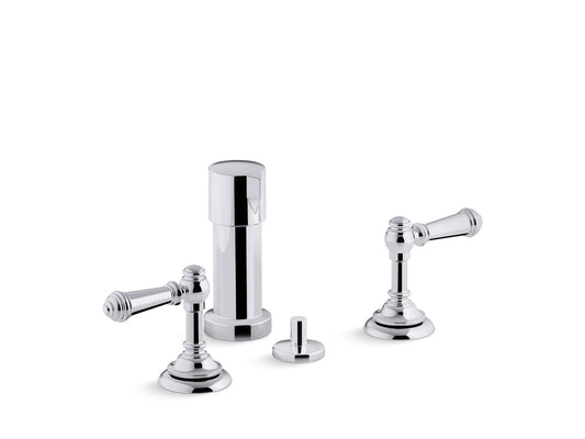 KOHLER K-72765-4-CP Artifacts Widespread bidet faucet with lever handles - Polished Chrome