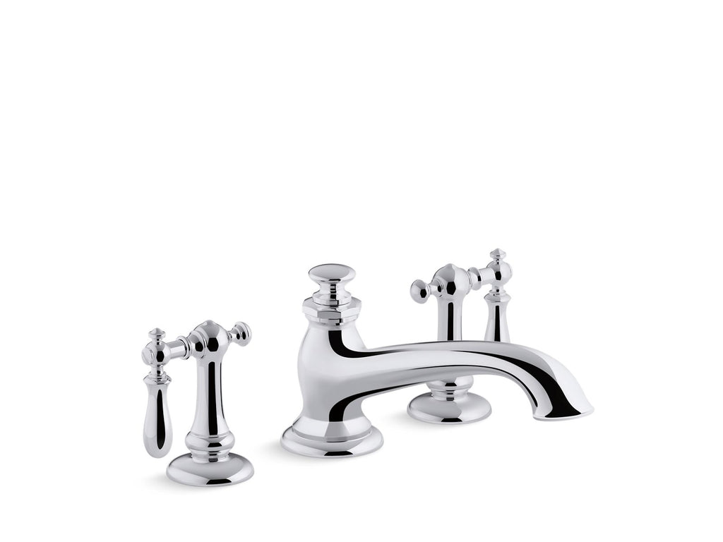 KOHLER K-72777-SN Artifacts Deck-Mount Bath Spout With Flare Design - Vibrant Polished Nickel