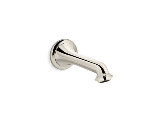 KOHLER K-72792-SN Artifacts Wall-Mount Bath Spout With Turned Design In Vibrant Polished Nickel