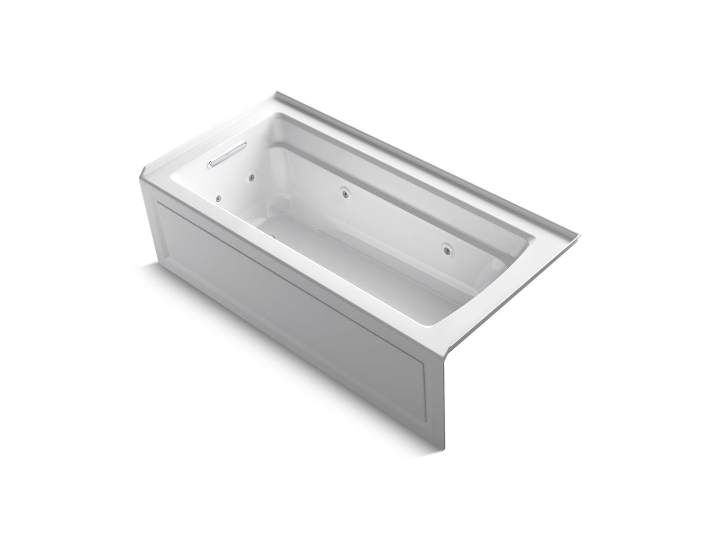 KOHLER K-1949-HLA-0 Archer 66" X 32" Alcove Heated Whirlpool, Left Hand In White