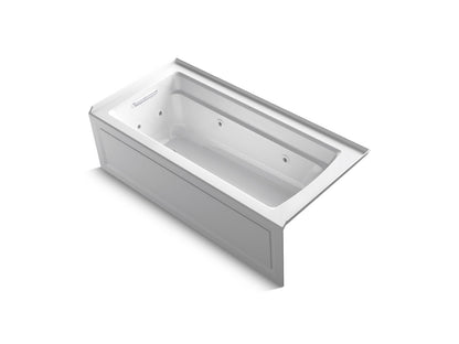 KOHLER K-1949-LAW-7 Archer 66" x 32" alcove whirlpool bath with Bask heated surface, left drain - Black Black