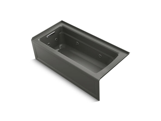 KOHLER K-1949-HLA-58 Archer 66" X 32" Alcove Heated Whirlpool, Left Hand In Thunder Grey