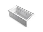 KOHLER K-1949-RAW-95 Archer 66" X 32" Alcove Whirlpool Bath With Bask Heated Surface, Right Drain - Ice Grey