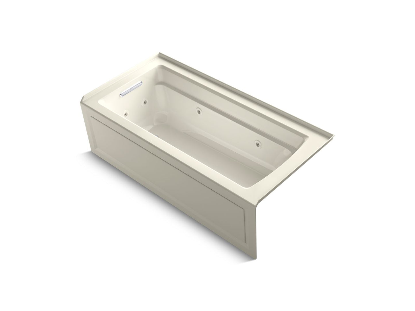 KOHLER K-1949-HLA-96 Archer 66" X 32" Alcove Heated Whirlpool, Left Hand In Biscuit